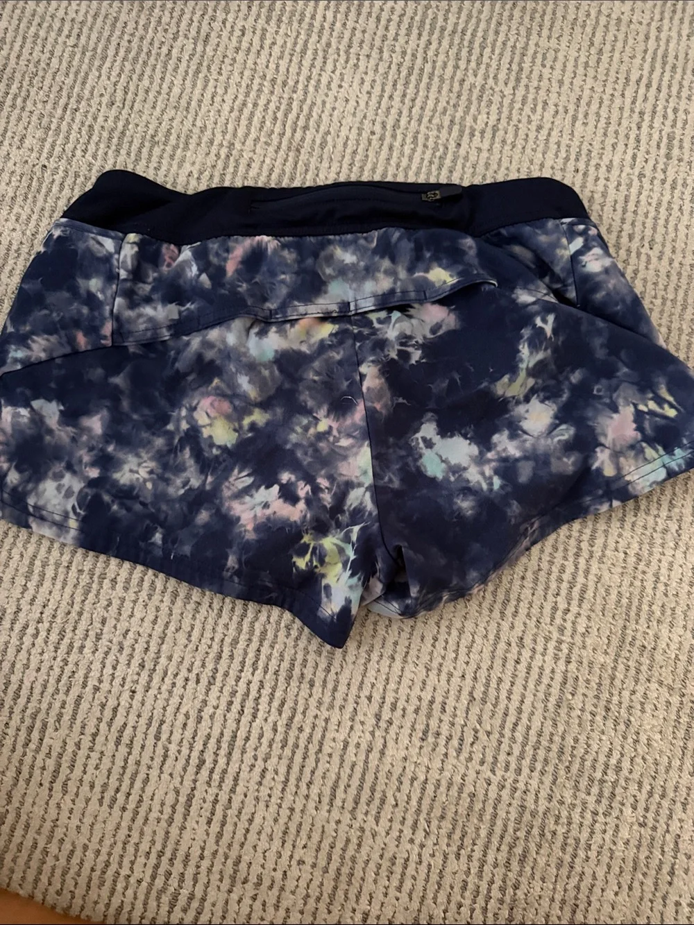 Athletes girls size XL/14  Navy Tie-Dye Athletic Shorts with Multicolor Accents